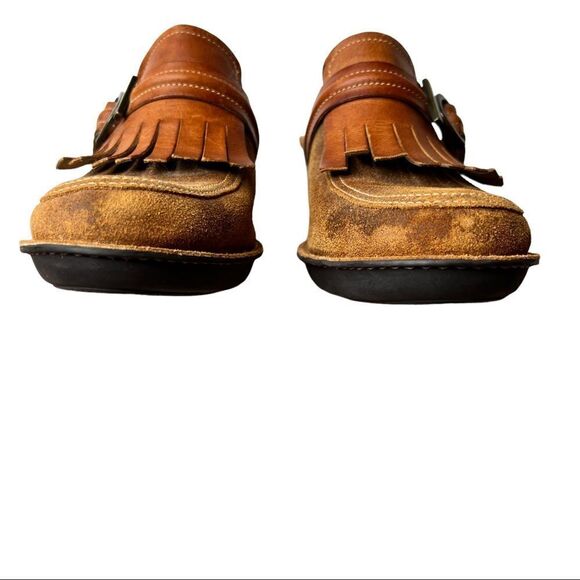 ROCKPORT Dynamic Suspension Leather Clog Mules 3" Heel in Browns Size 7.5 - Picture 8 of 11